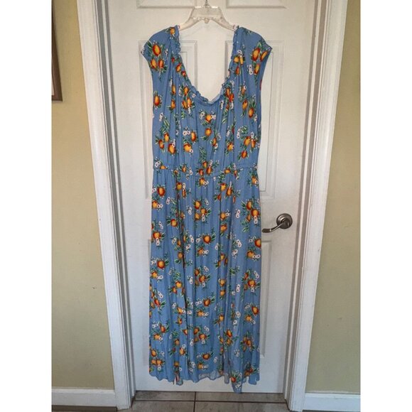 Torrid Maxi Length Floral/Oranges Scoop Neck Size 4 (4X) New With Tags - Picture 3 of 6